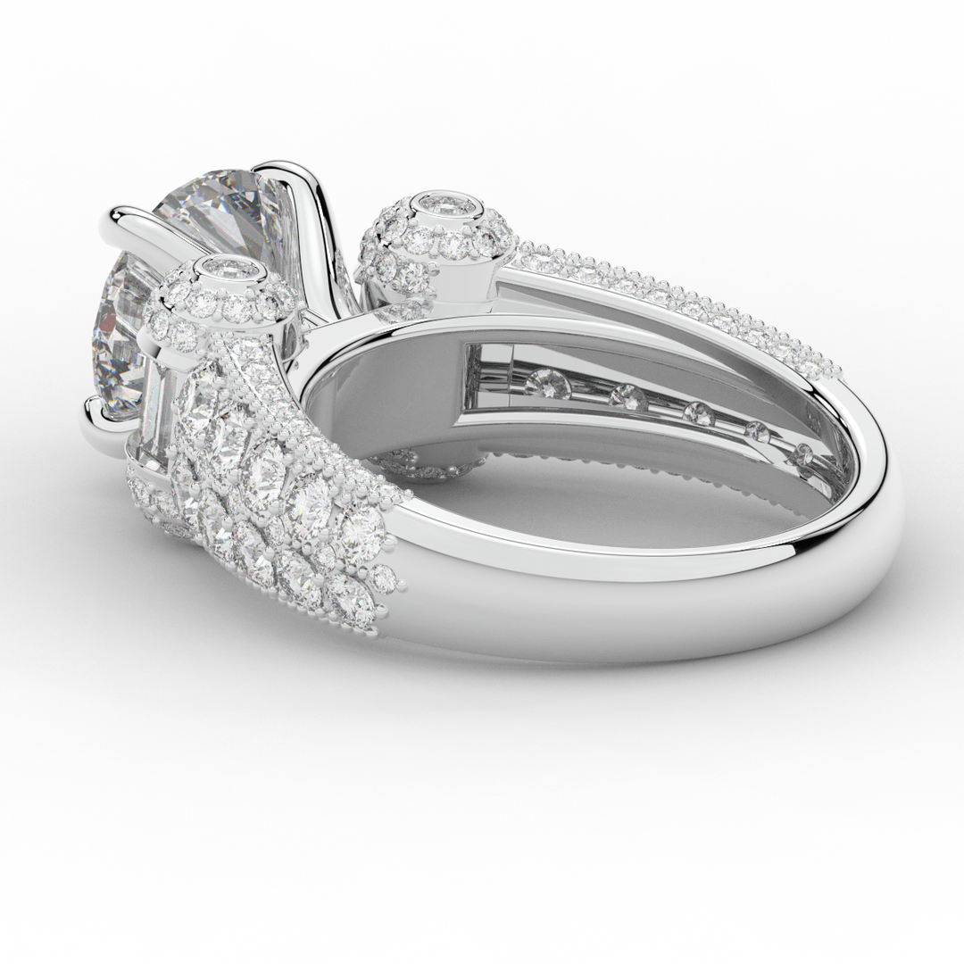 4.75CT.TW ROUND LAB DIAMOND ENGAGEMENT RING