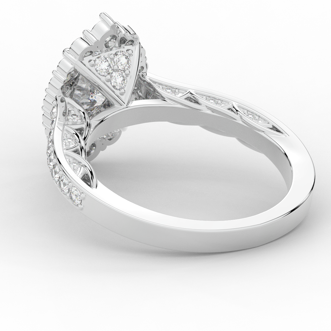 1.75CT.TW OVAL LAB DIAMOND HALO ENGAGEMENT RING