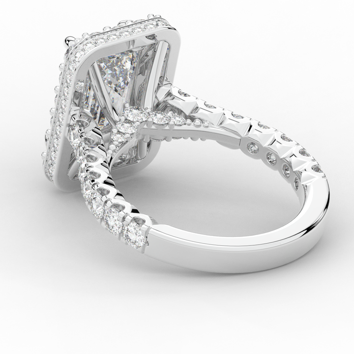 4.50CT.TW EMERALD CUT LAB DIAMOND HALO ENGAGEMENT RING