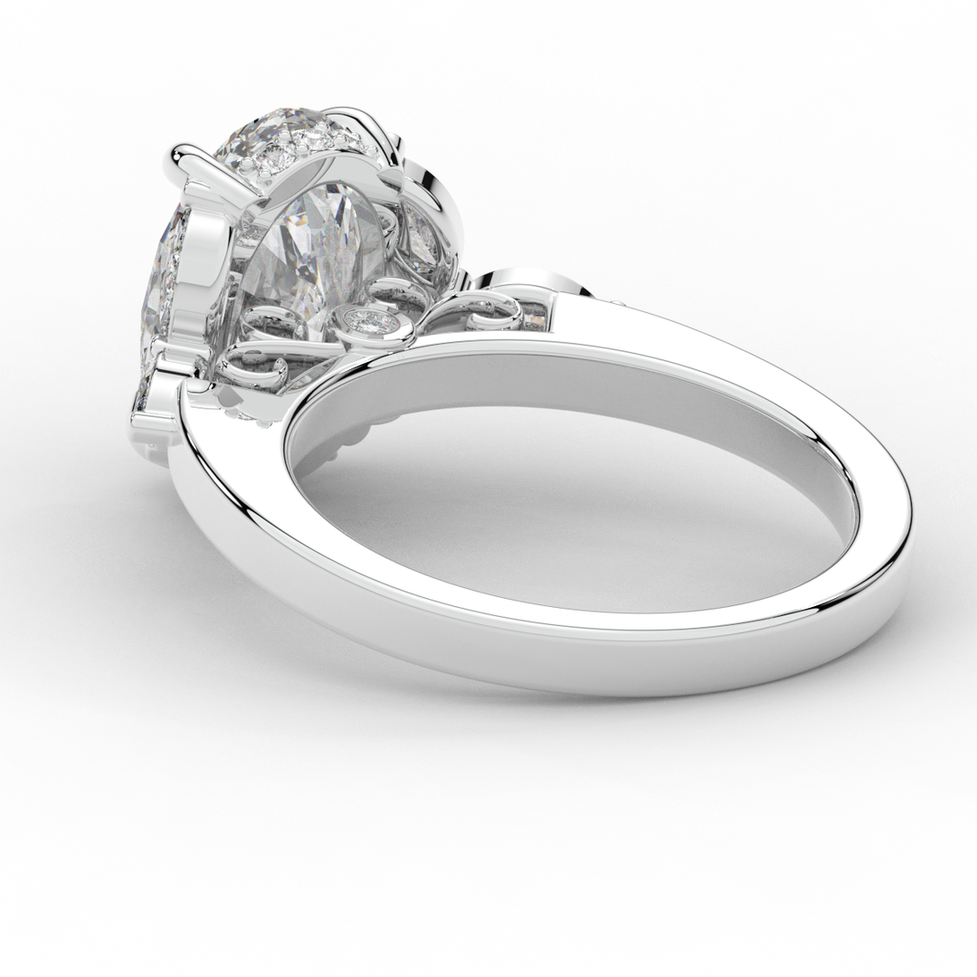 2.85CT.TW OVAL LAB DIAMOND ENGAGEMENT RING