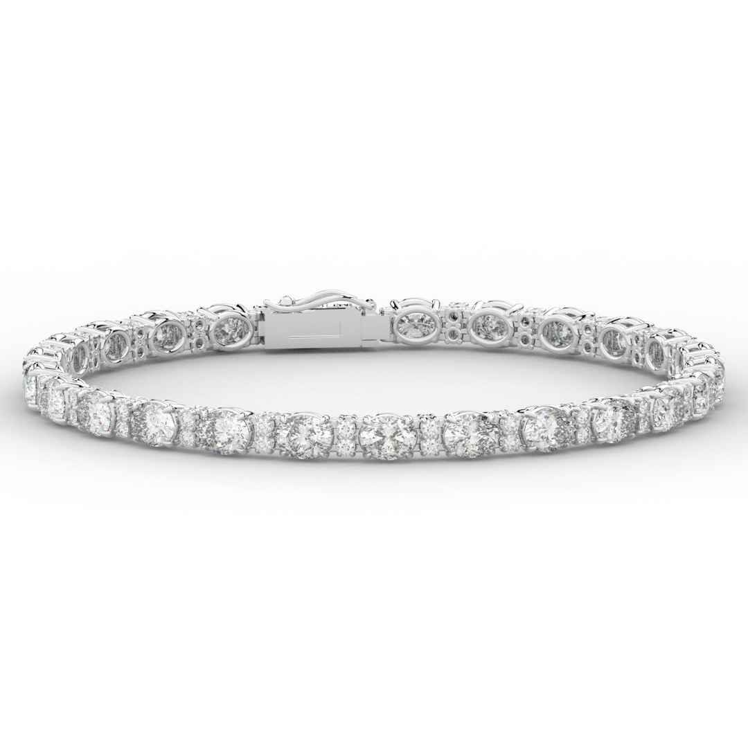 9.25CT.TW OVAL AND ROUND LAB DIAMOND TENNIS BRACELET - Nazarelle