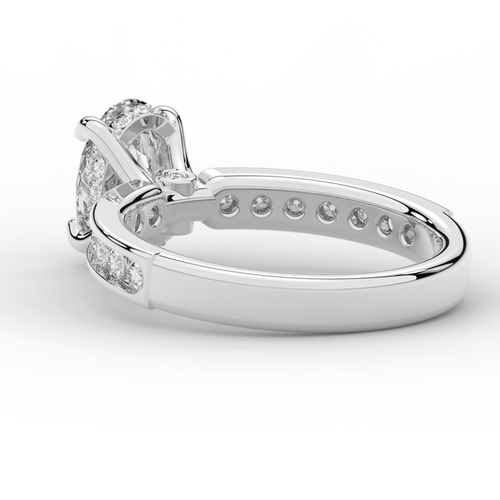 1.95CT.TW OVAL LAB DIAMOND UNDERHALO ENGAGEMENT RING