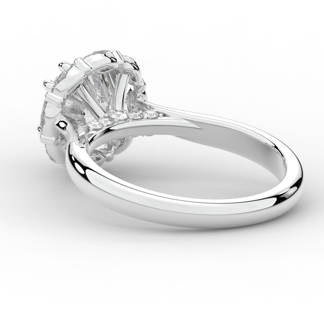 2.40CT.TW ROUND LAB DIAMOND HALO ENGAGEMENT RING