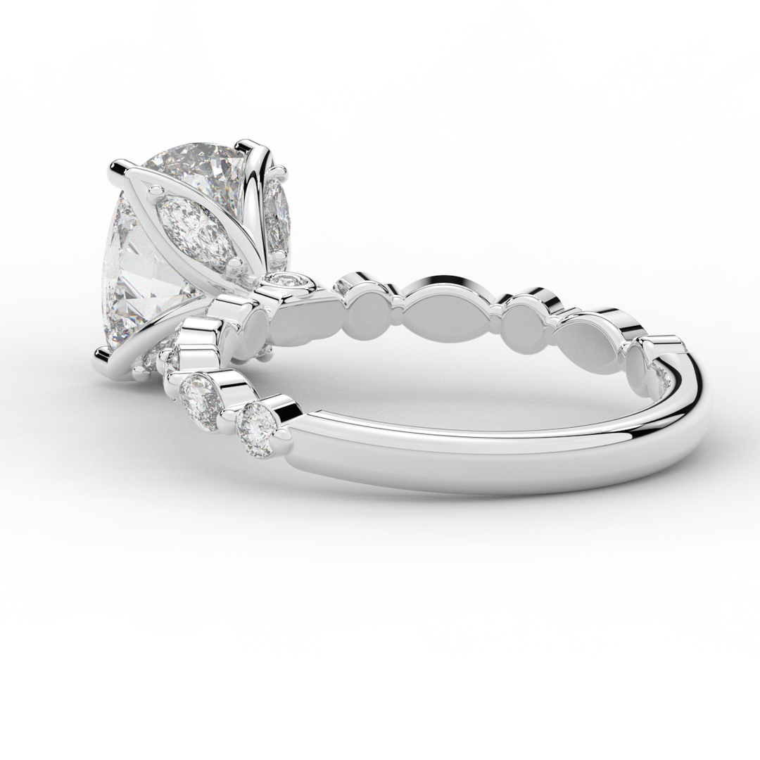 2.60CT.TW CUSHION LAB DIAMOND SOLITAIRE ENGAGEMENT RING