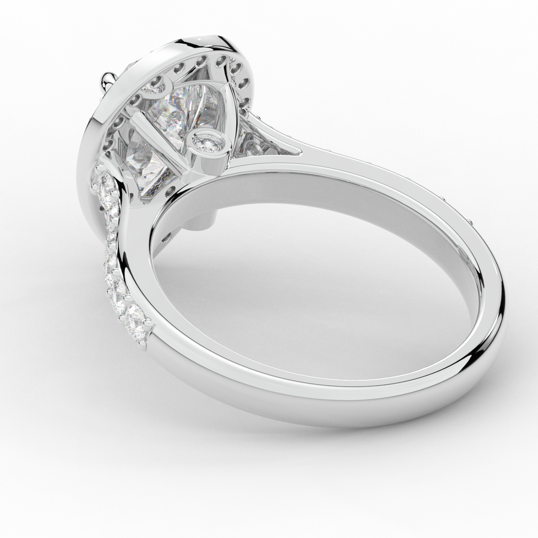 2.50CT.TW PEAR LAB DIAMOND HALO ENGAGEMENT RING