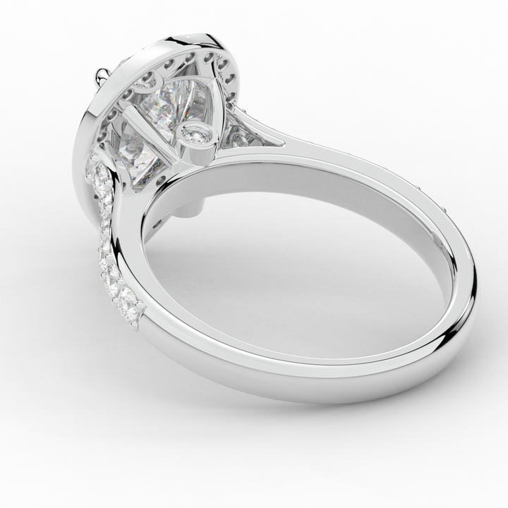 2.50CT.TW PEAR LAB DIAMOND HALO ENGAGEMENT RING