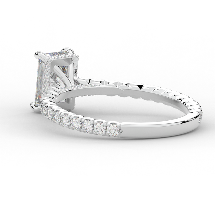 2.10CT.TW RADIANT LAB DIAMOND UNDERHALO SOLITAIRE ENGAGEMENT RING