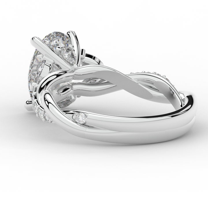 2.40CT.TW OVAL LAB DIAMOND TWIST ENGAGEMENT RING