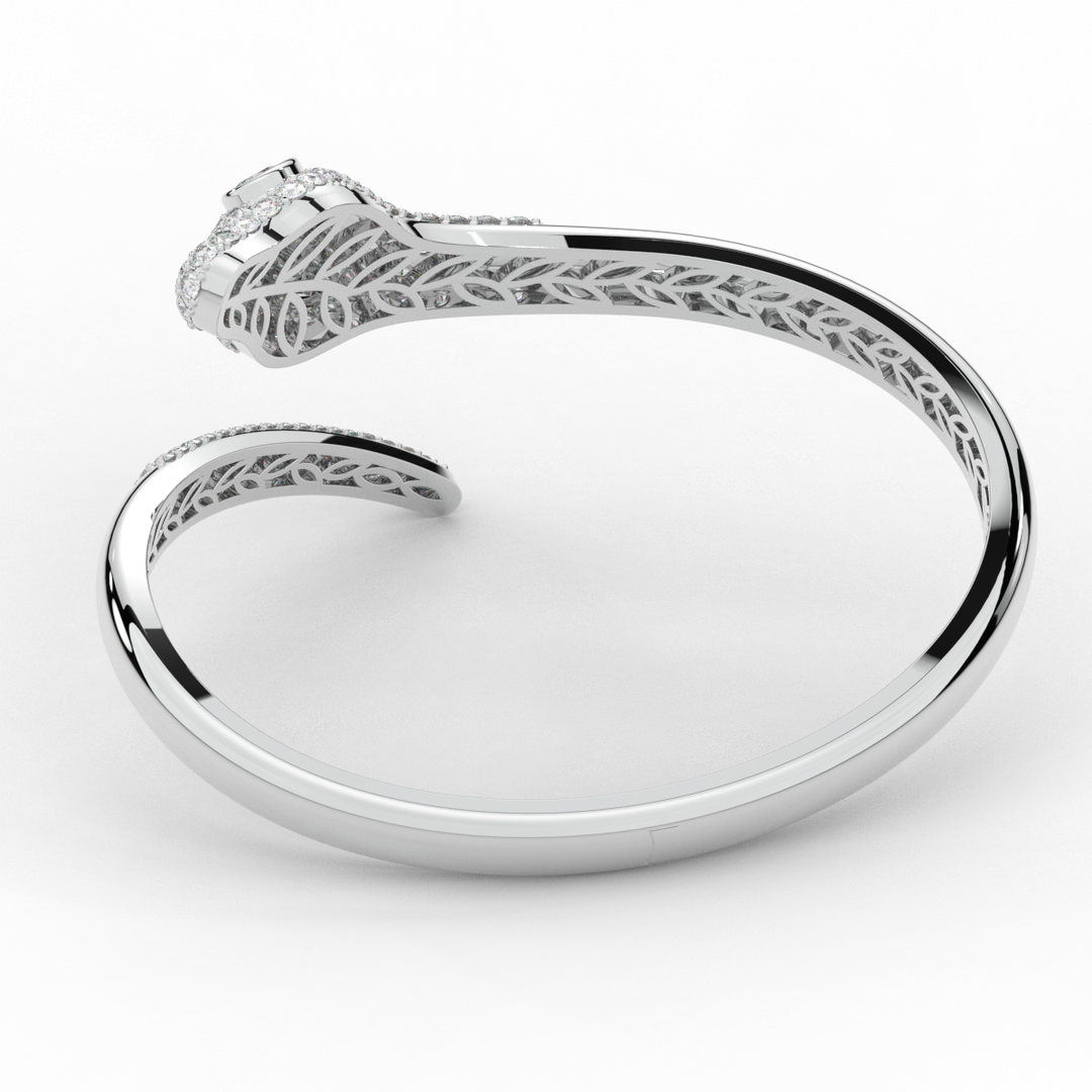 3.75CT.TW ROUND AND PEAR LAB DIAMOND SNAKE BANGLE