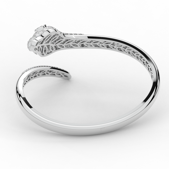 3.75CT.TW ROUND AND PEAR LAB DIAMOND SNAKE BANGLE