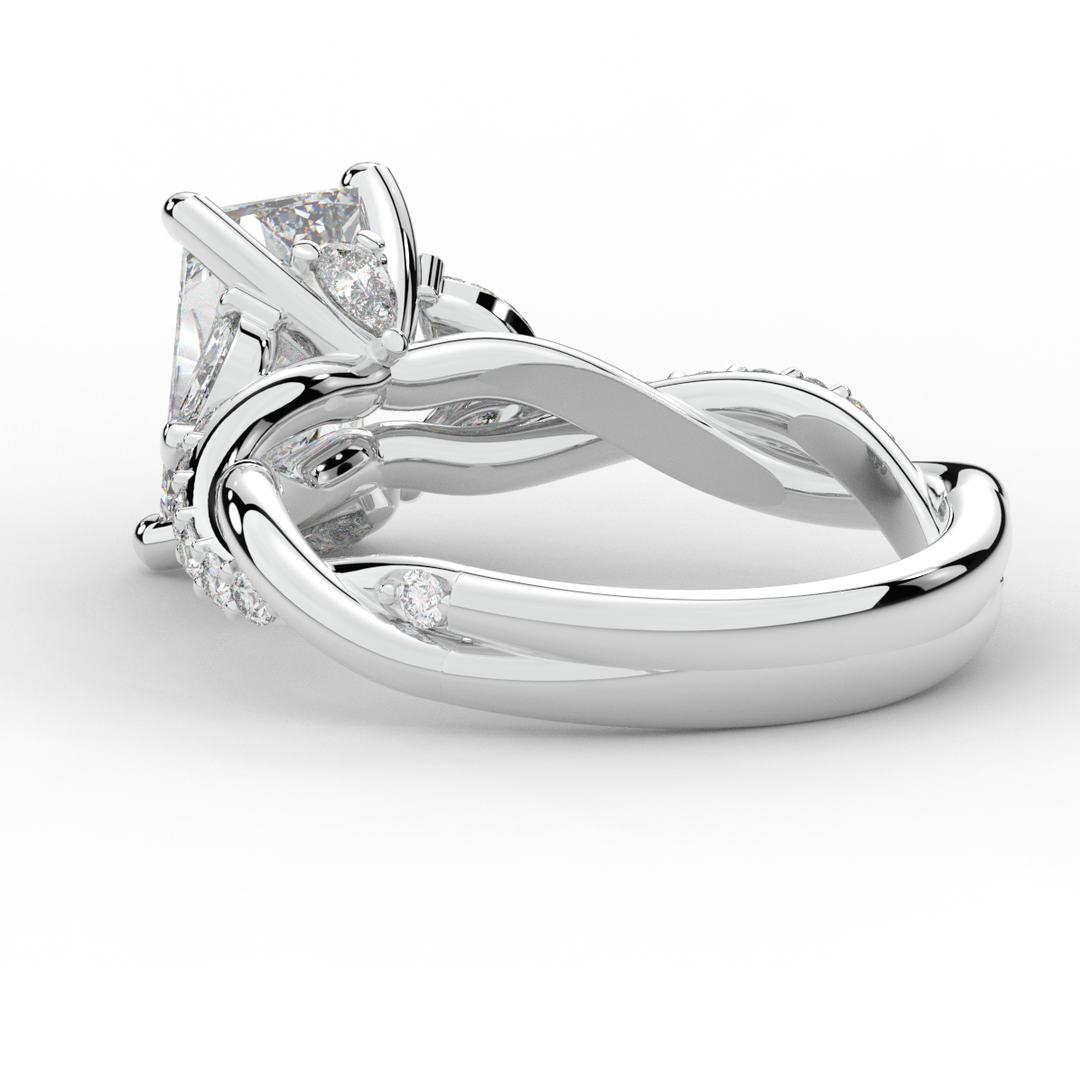 2.40CT.TW RADIANT LAB DIAMOND TWIST BAND ENGAGEMENT RING