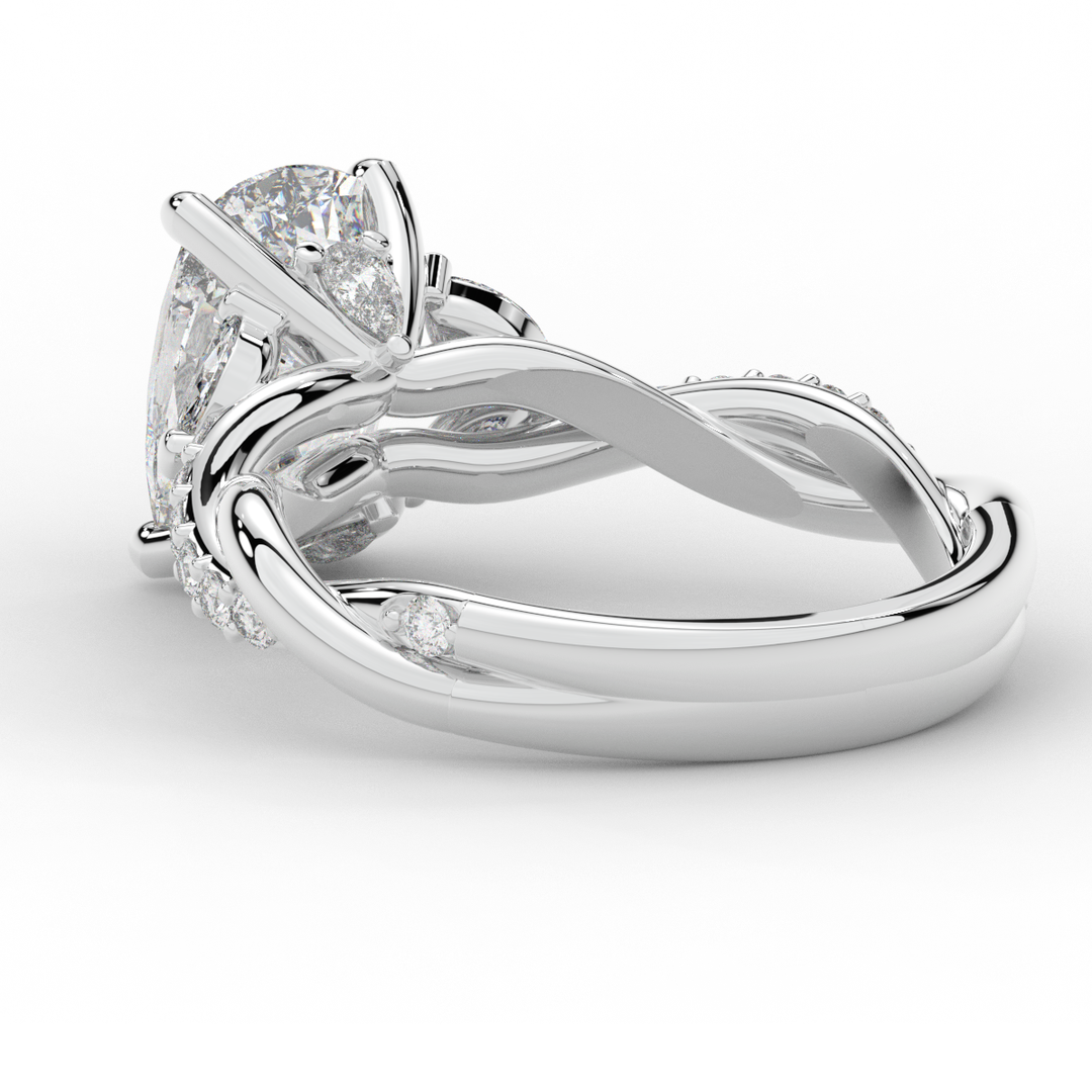 2.40CT.TW CUSHION LAB DIAMOND TWIST BAND ENGAGEMENT RING