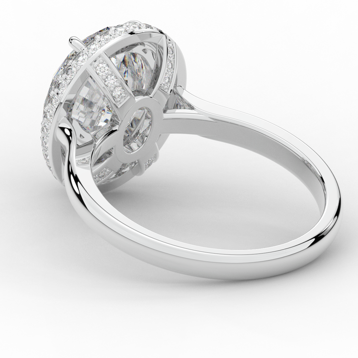 4.40CT.TW OVAL LAB DIAMOND HALO ENGAGEMENT RING