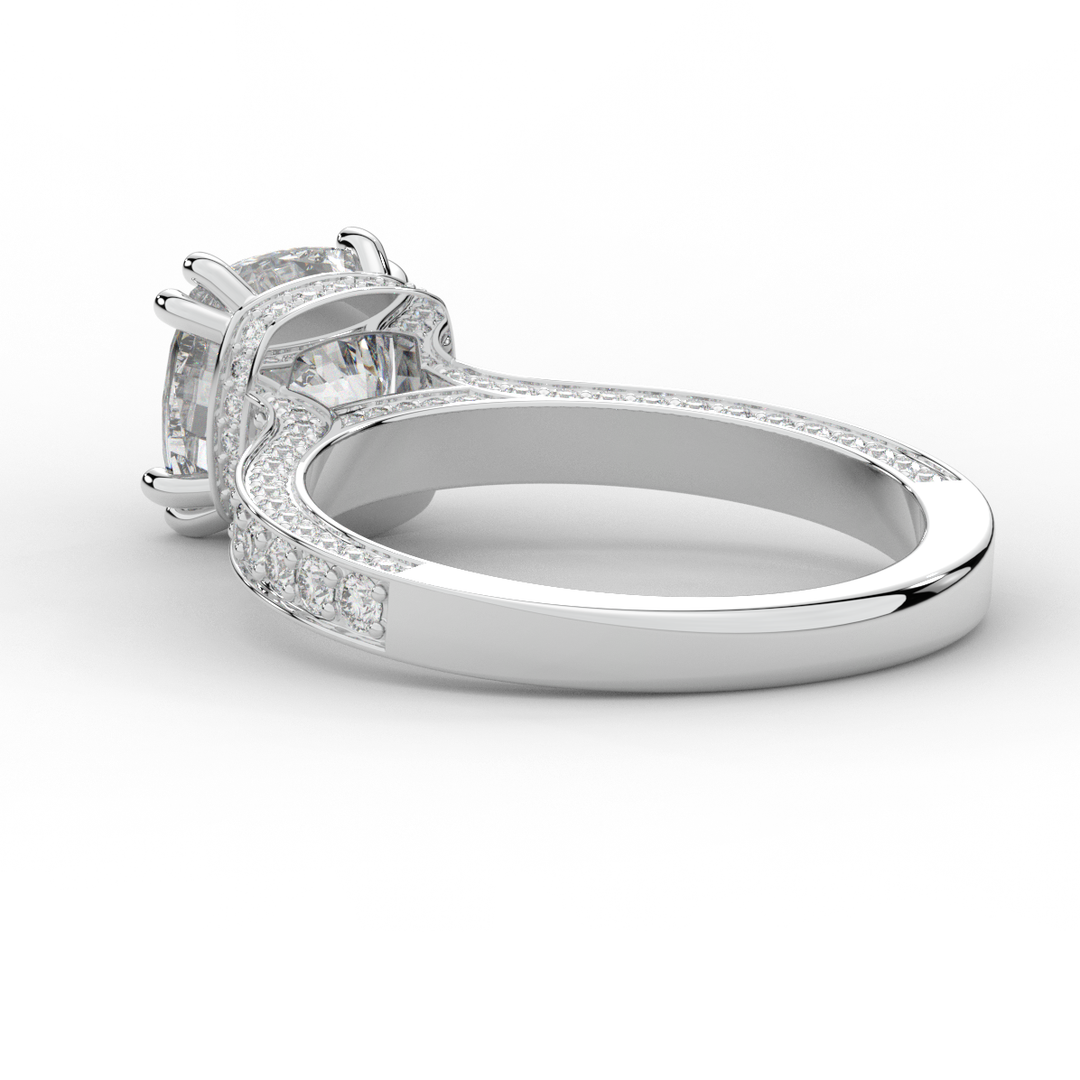 2.60CT.TW CUSHION LAB DIAMOND SOLITAIRE ENGAGEMENT RING