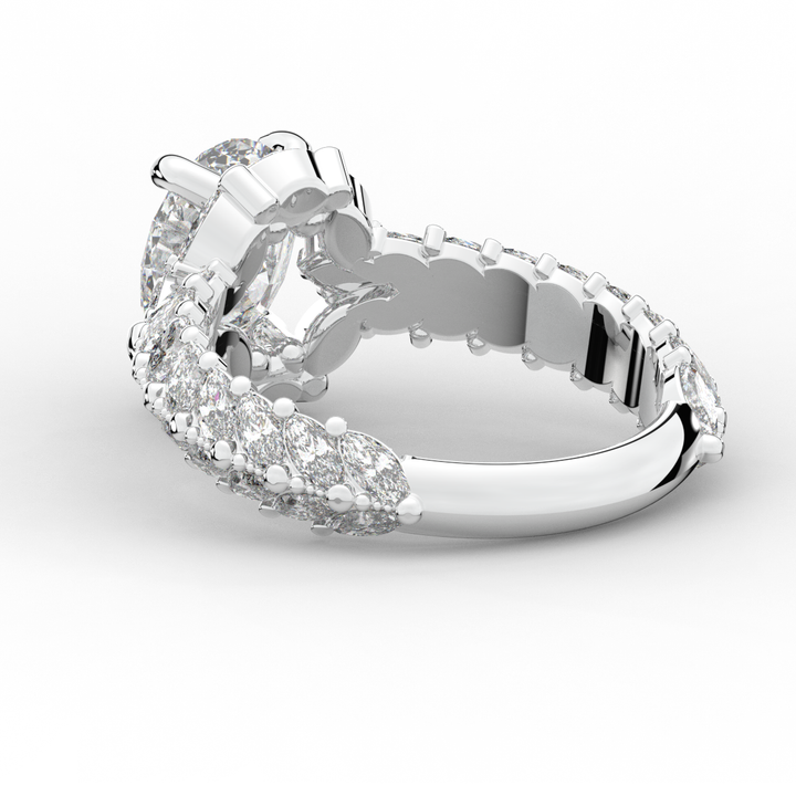 3.10CT.TW OVAL LAB DIAMOND HALO ENGAGEMENT RING