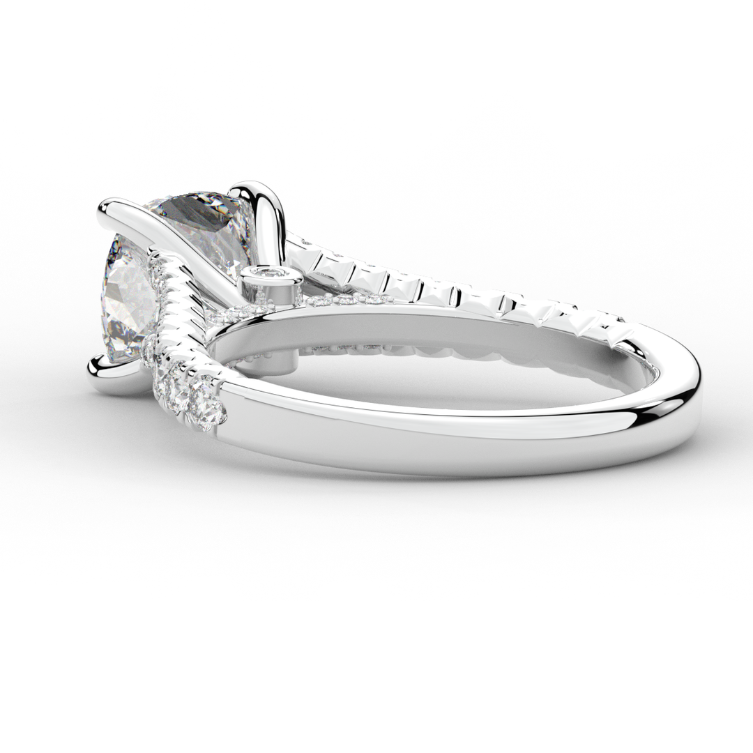 2.45CT.TW CUSHION LAB DIAMOND ENGAGEMENT RING