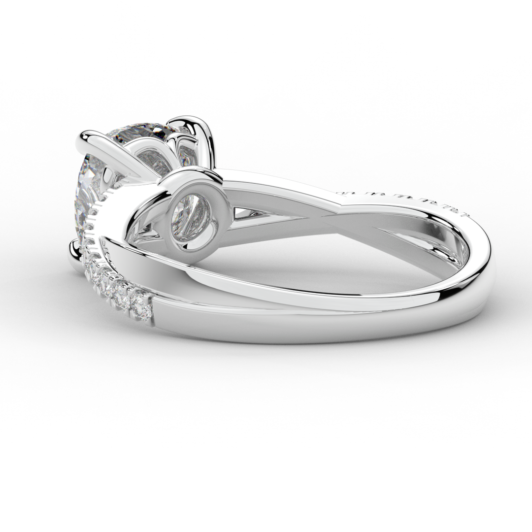 2.20CT.TW CUSHION LAB DIAMOND TWISTBAND ENGAGEMENT RING