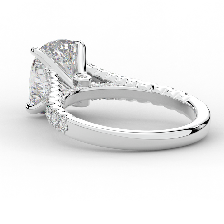 3.45CT.TW CUSHION LAB DIAMOND ENGAGEMENT RING