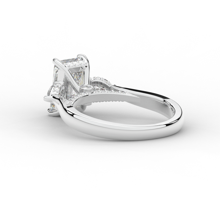 2.40CT.TW RADIANT LAB DIAMOND 3 STONE ENGAGEMENT RING