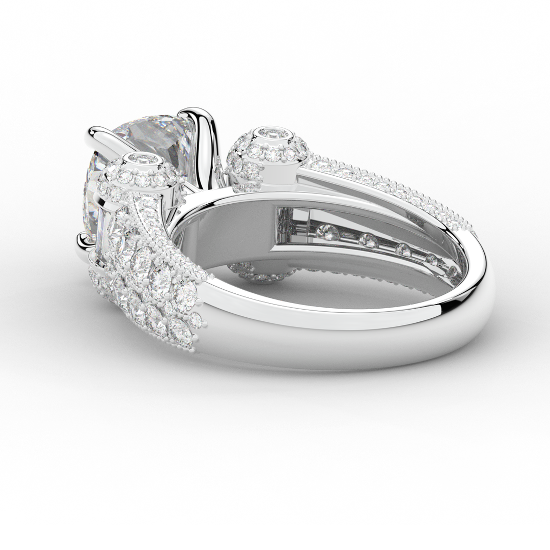 4.75CT.TW CUSHION LAB DIAMOND ENGAGEMENT RING