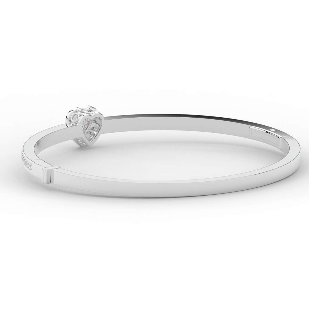 1.65CT.TW HEART AND ROUND LAB DIAMOND  BANGLE