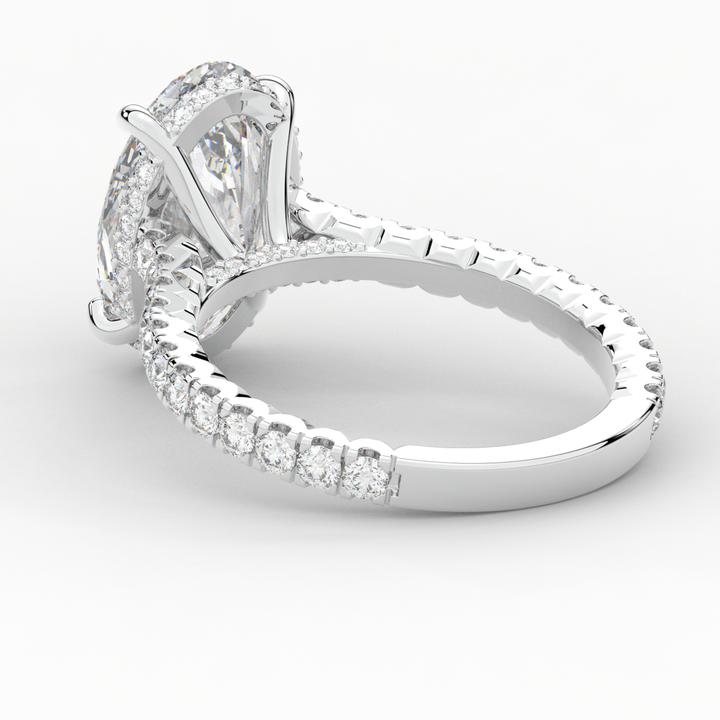 4.70CT.TW OVAL LAB DIAMOND UNDERHALO SOLITAIRE ENGAGEMENT RING