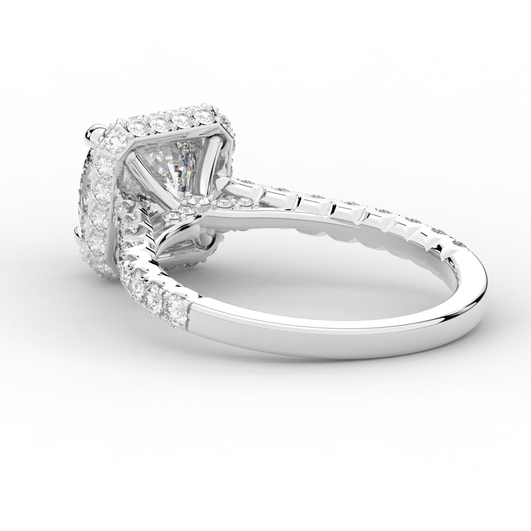 2.75CT.TW CUSHION LAB DIAMOND HALO ENGAGEMENT RING