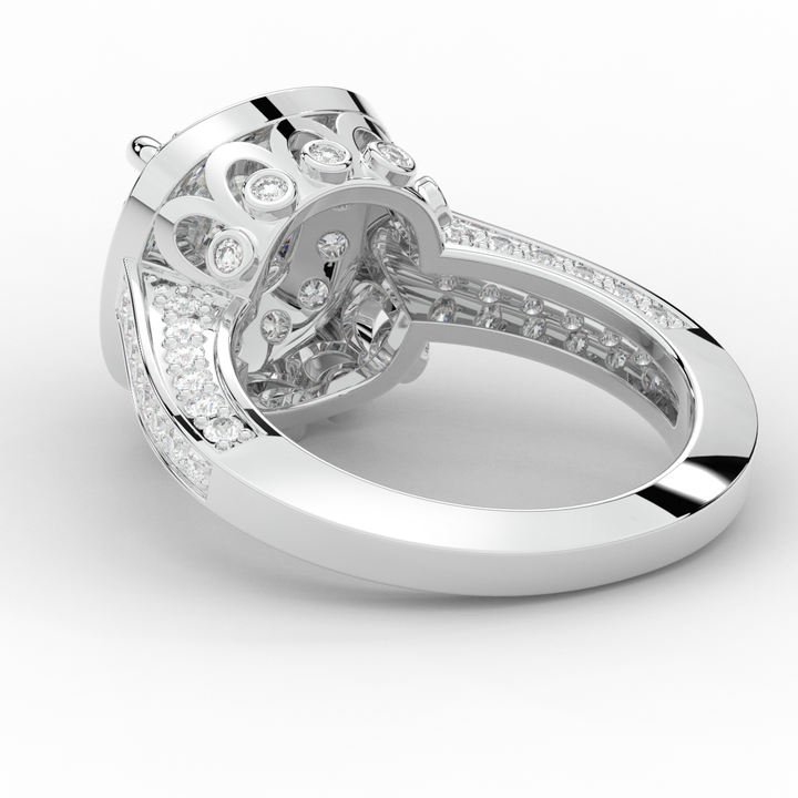 1.50CT.TW ROUND LAB DIAMOND HALO ENGAGEMENT RING