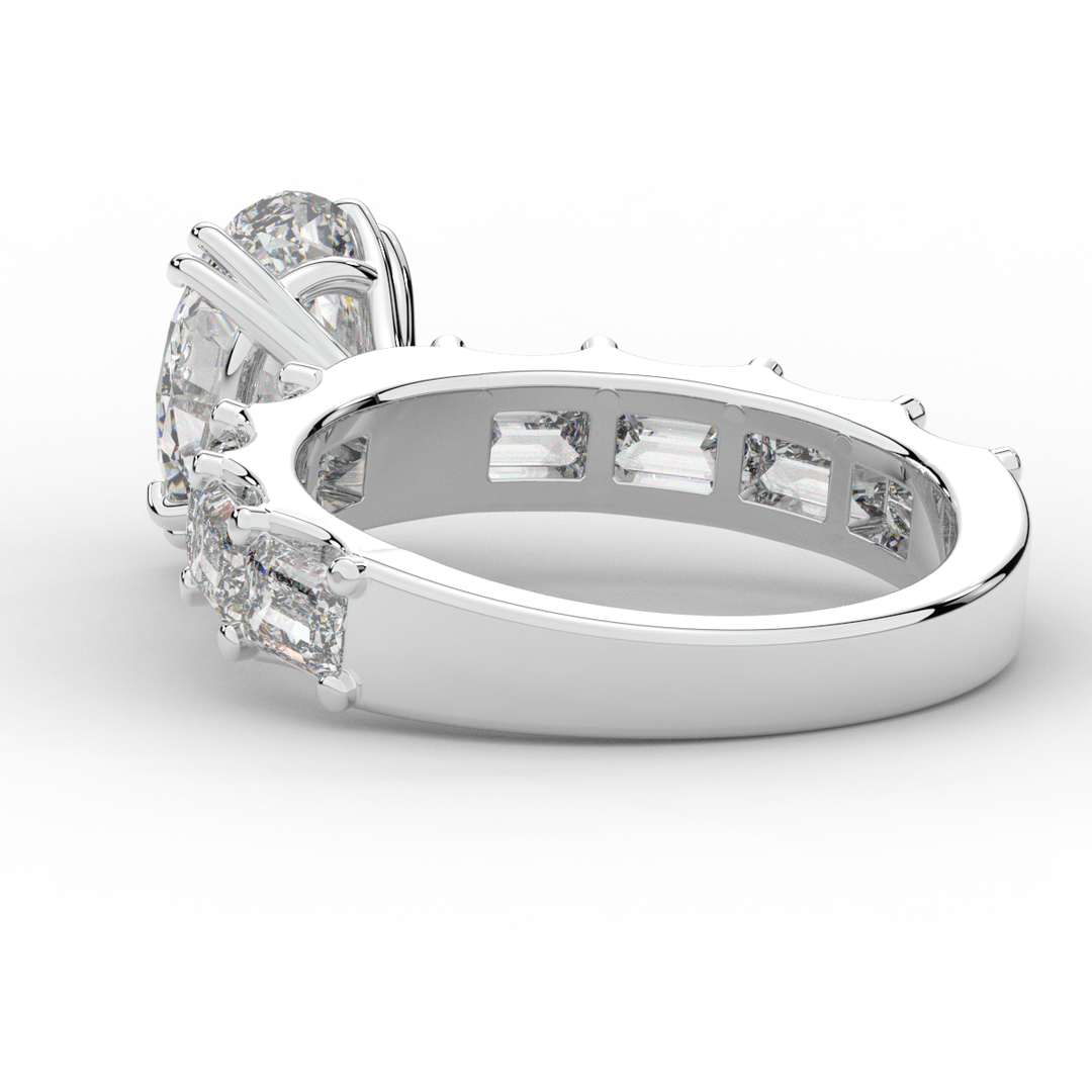 3.75CT.TW OVAL LAB DIAMOND SOLITAIRE ENGAGEMENT RING