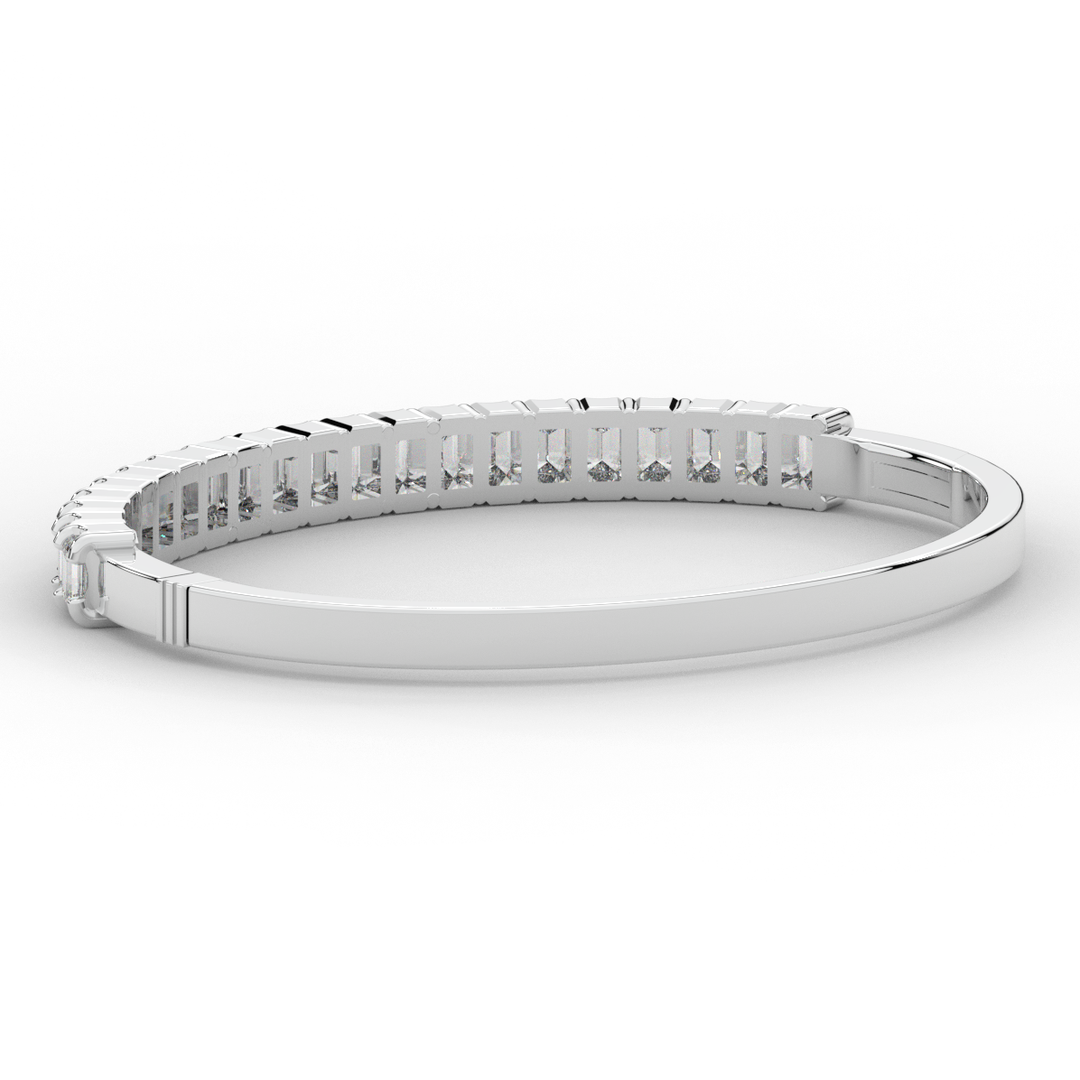 6.50CT.TW EMERALD CUT LAB DIAMOND BANGLE