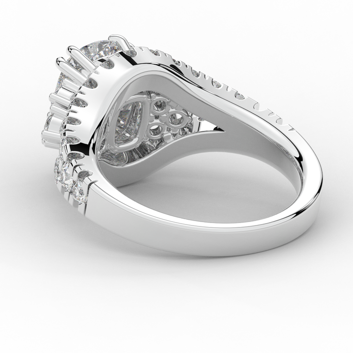 3.10CT.TW CUSHION LAB DIAMOND HALO ENGAGEMENT RING