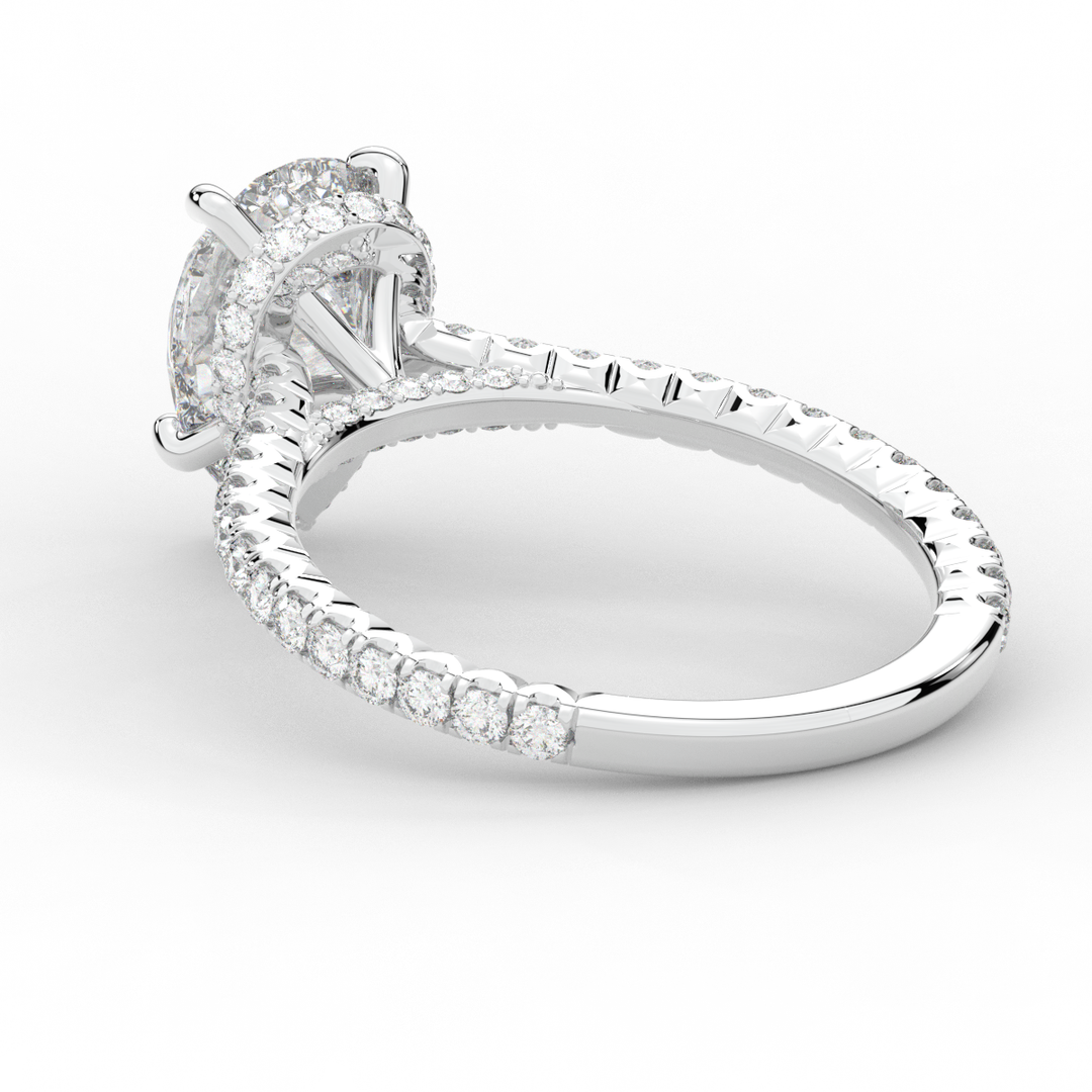 2.50CT.TW PEAR LAB DIAMOND UNDERHALO SOLITAIRE ENGAGEMENT RING