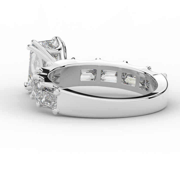 3.75CT.TW RADIANT LAB DIAMOND SOLITAIRE ENGAGEMENT RING