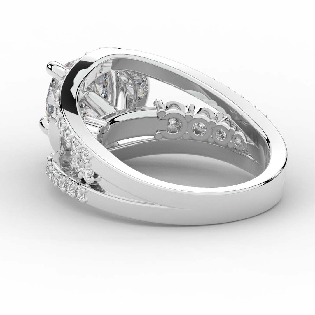 3.30CT.TW CUSHION LAB DIAMOND ENGAGEMENT RING