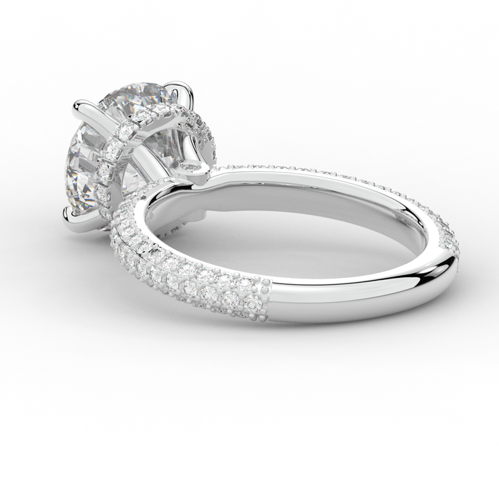 3.60CT.TW ROUND LAB DIAMOND SOLITAIRE ENGAGEMENT RING