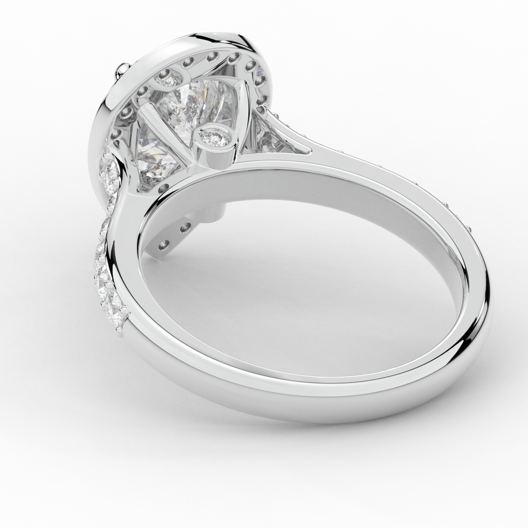 2.50CT.TW PEAR LAB DIAMOND HALO ENGAGEMENT RING