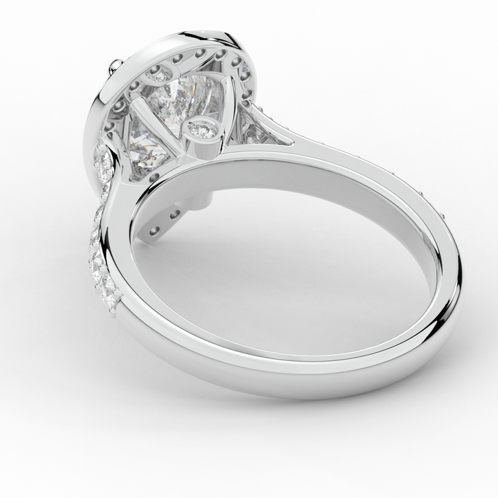 2.50CT.TW PEAR LAB DIAMOND HALO ENGAGEMENT RING