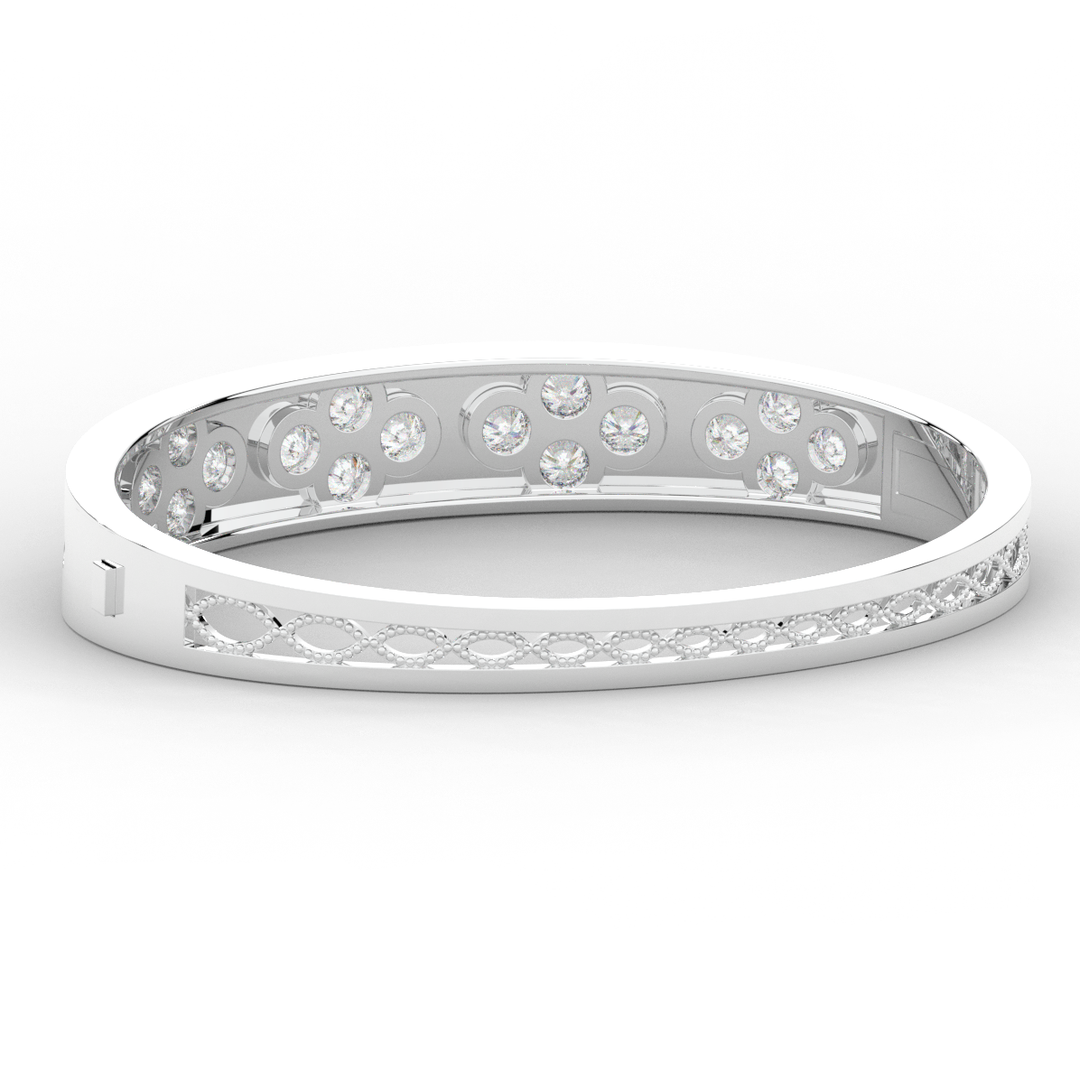 4.10CT.TW ROUND LAB DIAMOND BEZEL SET BANGLE