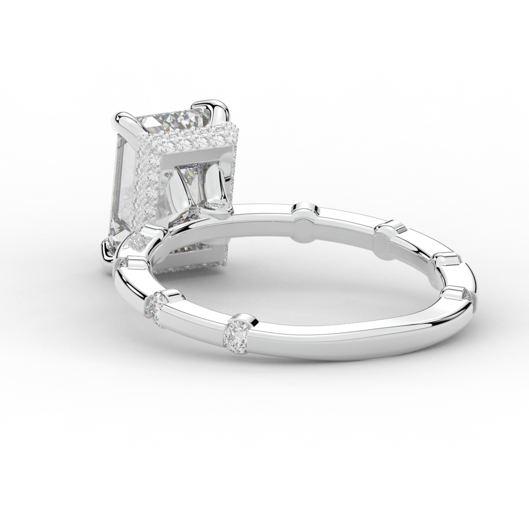 2.60CT.TW RADIANT LAB DIAMOND UNDERHALO SOLITAIRE ENGAGEMENT RING