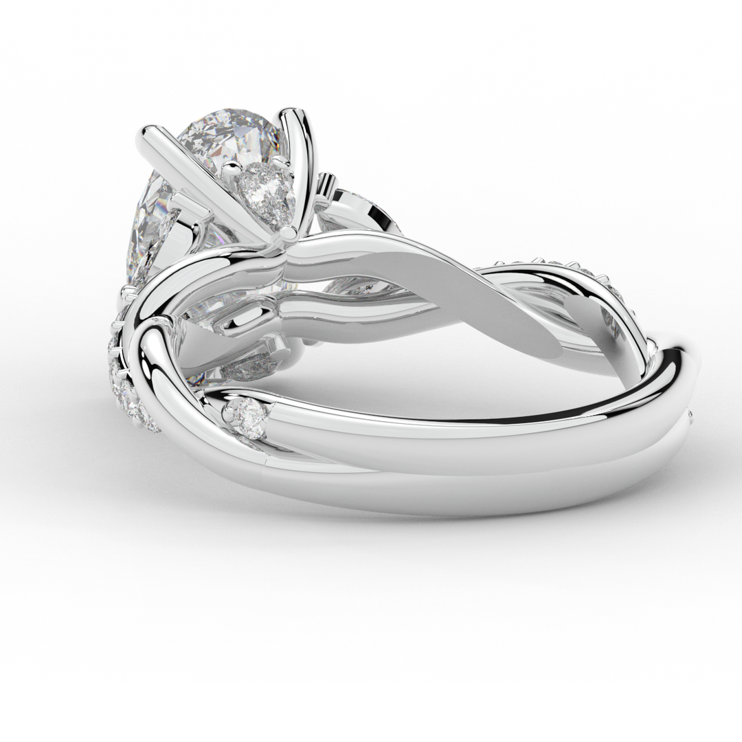 2.40CT.TW OVAL LAB DIAMOND TWIST ENGAGEMENT RING