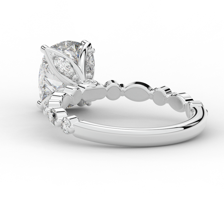 2.60CT.TW CUSHION LAB DIAMOND SOLITAIRE ENGAGEMENT RING