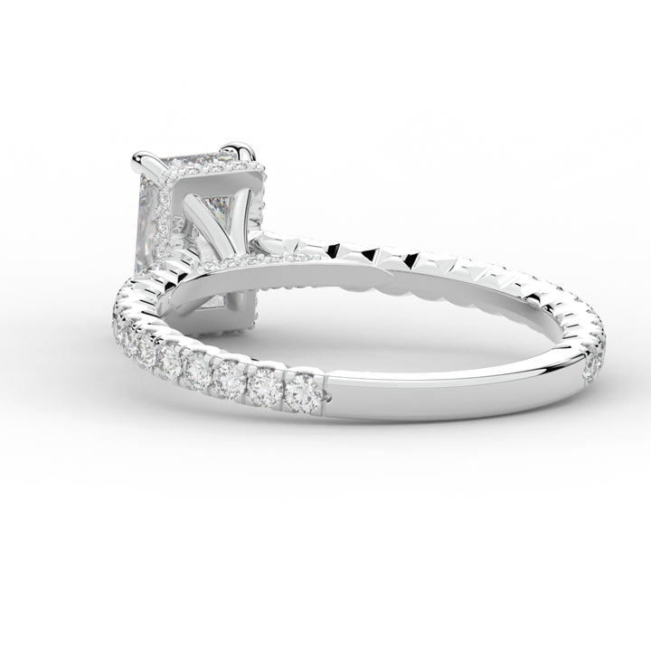 2.10CT.TW RADIANT LAB DIAMOND UNDERHALO SOLITAIRE ENGAGEMENT RING