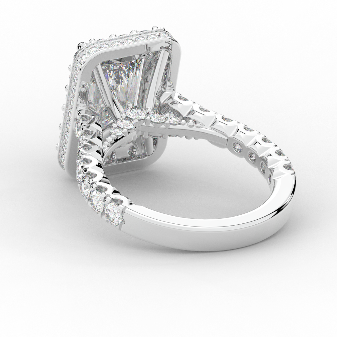 4.50CT.TW RADIANT LAB DIAMOND HALO ENGAGEMENT RING