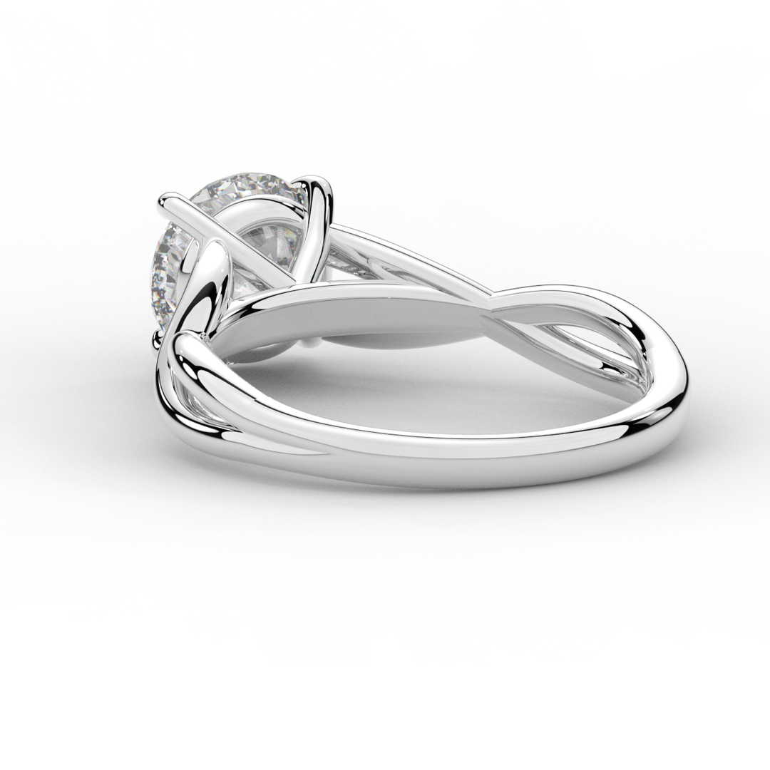 1.50CT ROUND LAB DIAMOND SOLITAIRE TWIST BAND ENGAGEMENT RING - Nazarelle