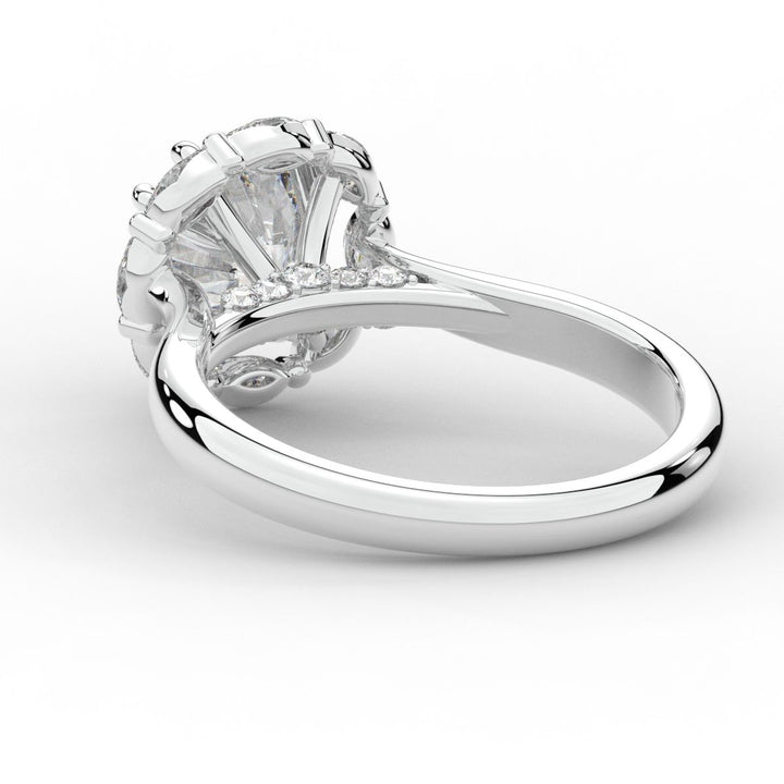 2.40CT.TW ROUND LAB DIAMOND HALO ENGAGEMENT RING