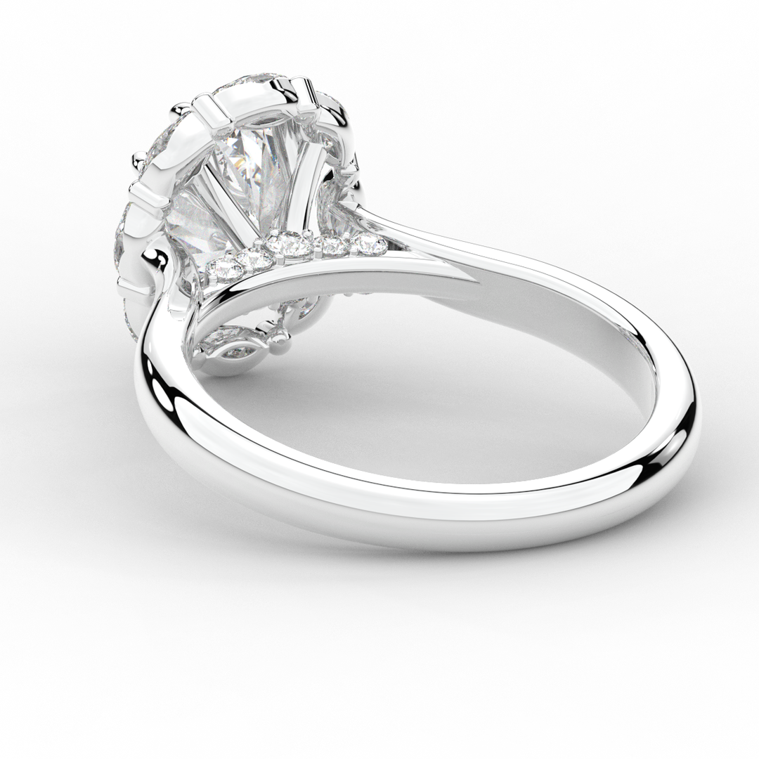 1.90CT.TW OVAL LAB DIAMOND HALO ENGAGEMENT RING