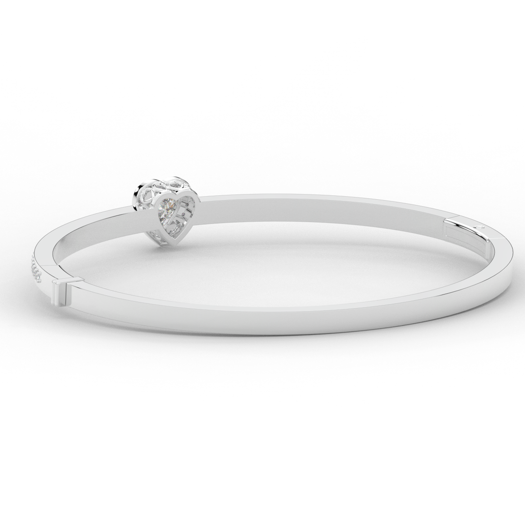 1.65CT.TW HEART AND ROUND LAB DIAMOND  BANGLE