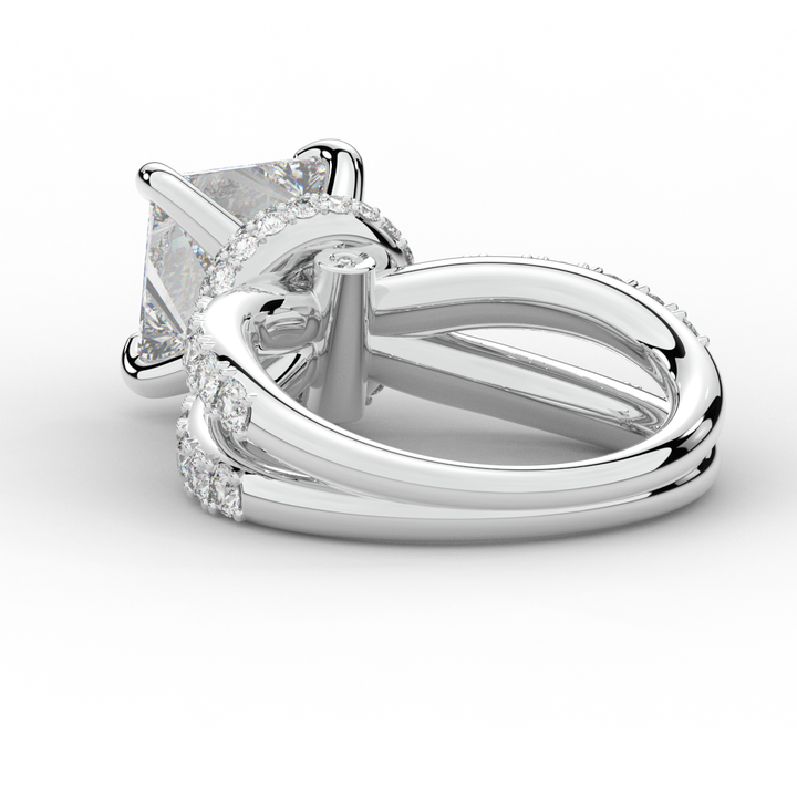 5.25CT.TW PRINCESS LAB DIAMOND ENGAGEMENT RING