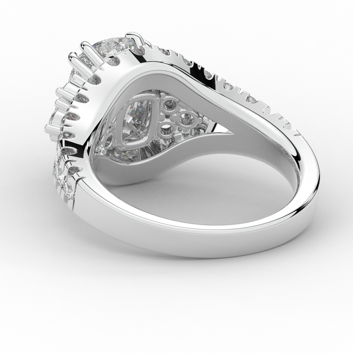 3.10CT.TW CUSHION LAB DIAMOND HALO ENGAGEMENT RING