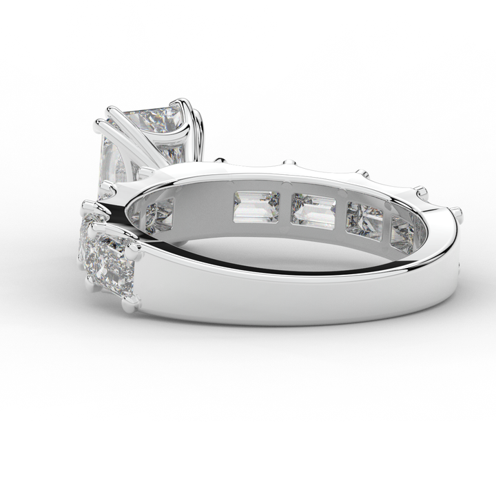 3.75CT.TW RADIANT LAB DIAMOND SOLITAIRE ENGAGEMENT RING